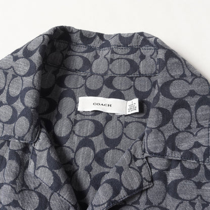 モノグラム ガーゼ オープンカラー 半袖シャツ