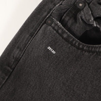 ヴィンテージ加工 テーパード イージー デニムパンツ