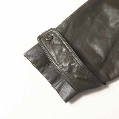 90s 襟ムートン シープスキンレザー ジップ コート / RAIKA 日本製