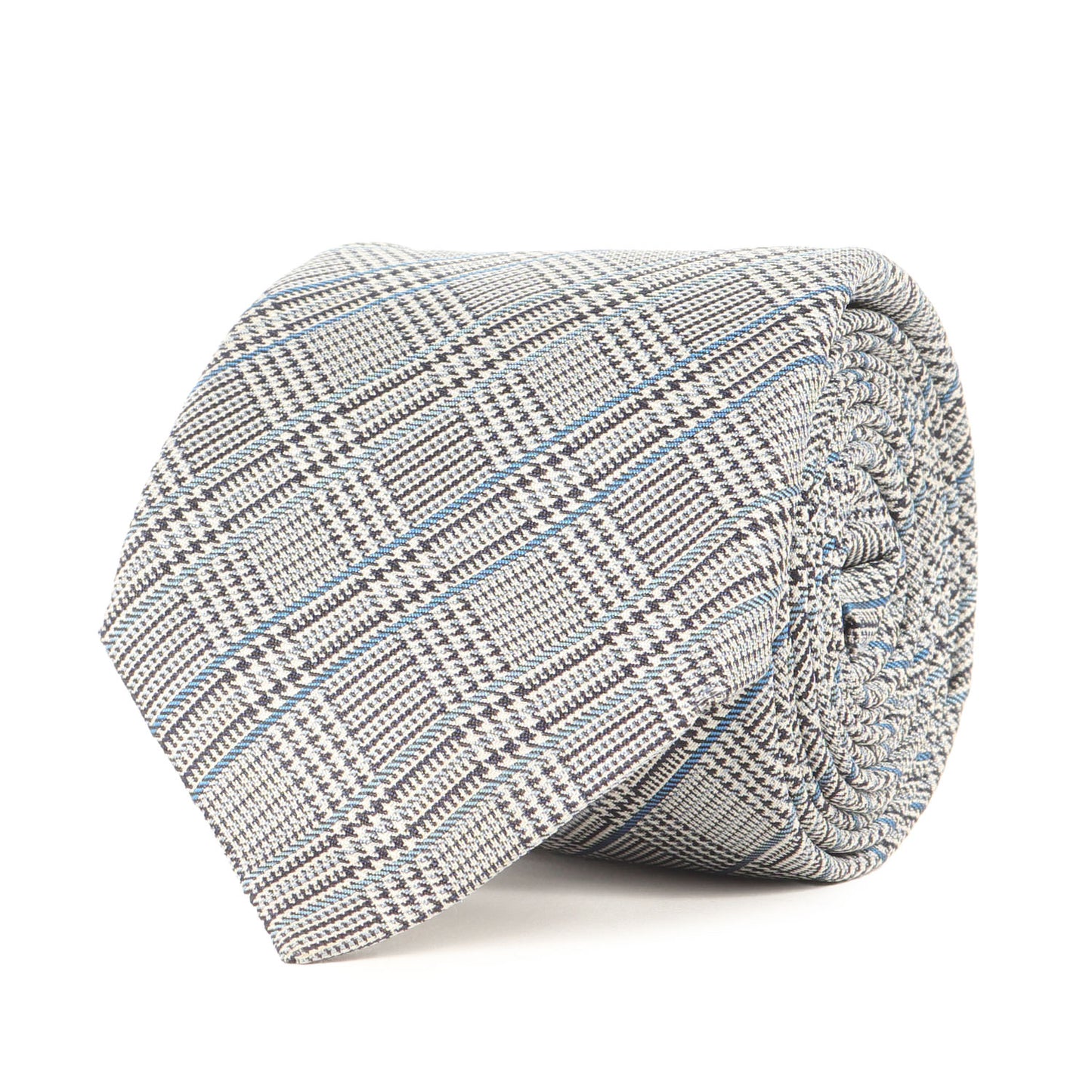 20年 ロケット刺繍 グレンチェック シルク ネクタイ