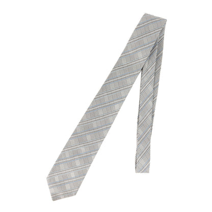 20年 ロケット刺繍 グレンチェック シルク ネクタイ