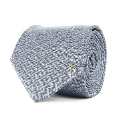南京錠カデナ刺繍 Hロゴウーブン柄 シルク ネクタイ