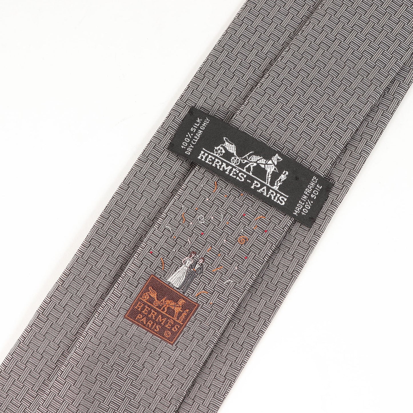 ウェディング刺繍 Hロゴウーブン柄 シルク ネクタイ