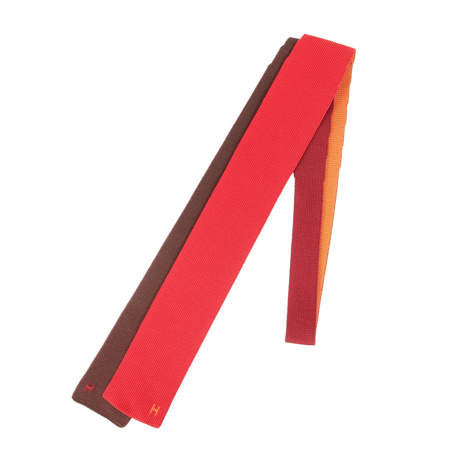 4way Hロゴ シルクニットキャトルタン スリム ニットタイ