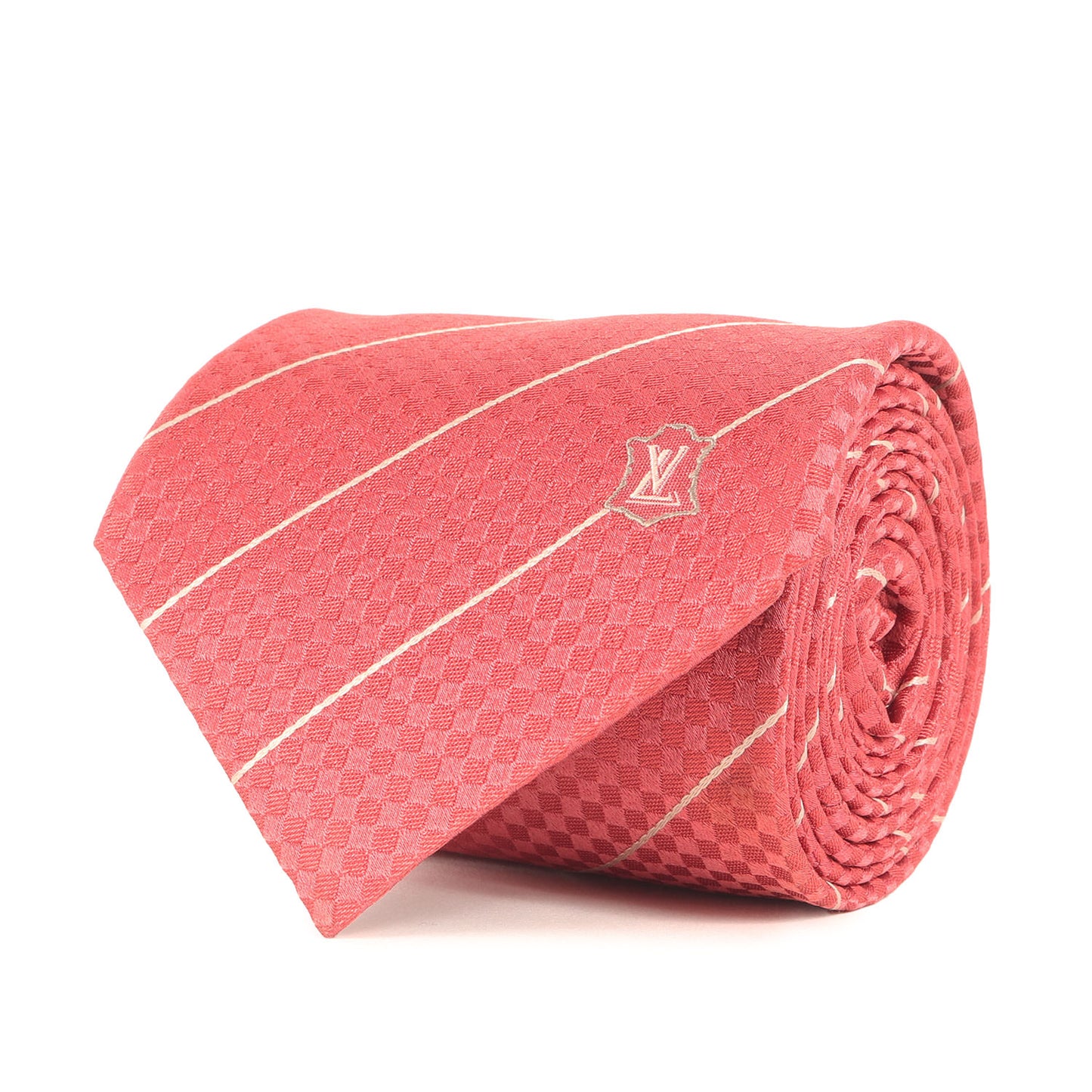 LV刺繍 マイクロダミエ レジメンタル シルク ネクタイ