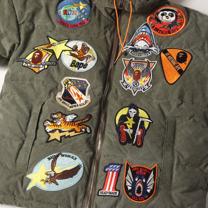 21AW ×A BATHING APE 102枚限定 USヴィンテージ テントクロス シャーク&タイガー ダウンジャケット(TIGER SHARK DOWN JACKET)