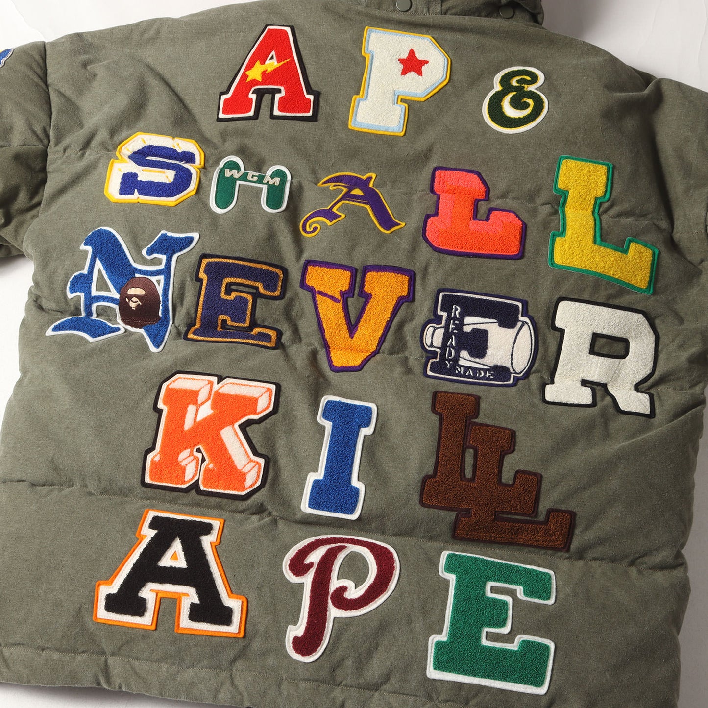 21AW ×A BATHING APE 102枚限定 USヴィンテージ テントクロス シャーク&タイガー ダウンジャケット(TIGER SHARK DOWN JACKET)