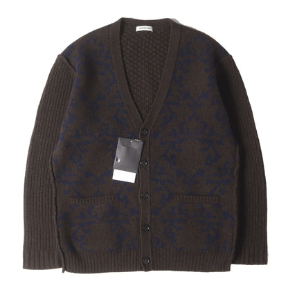 23AW 柄切替し ウールニット カーディガン