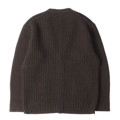 23AW 柄切替し ウールニット カーディガン