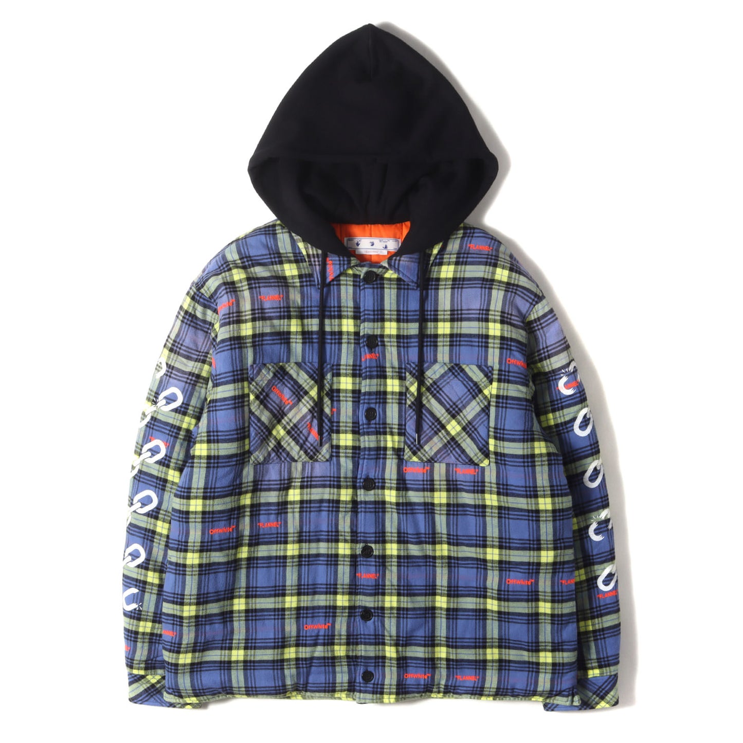 22AW フード付き 裏地キルティング チェックネル シャツジャケット