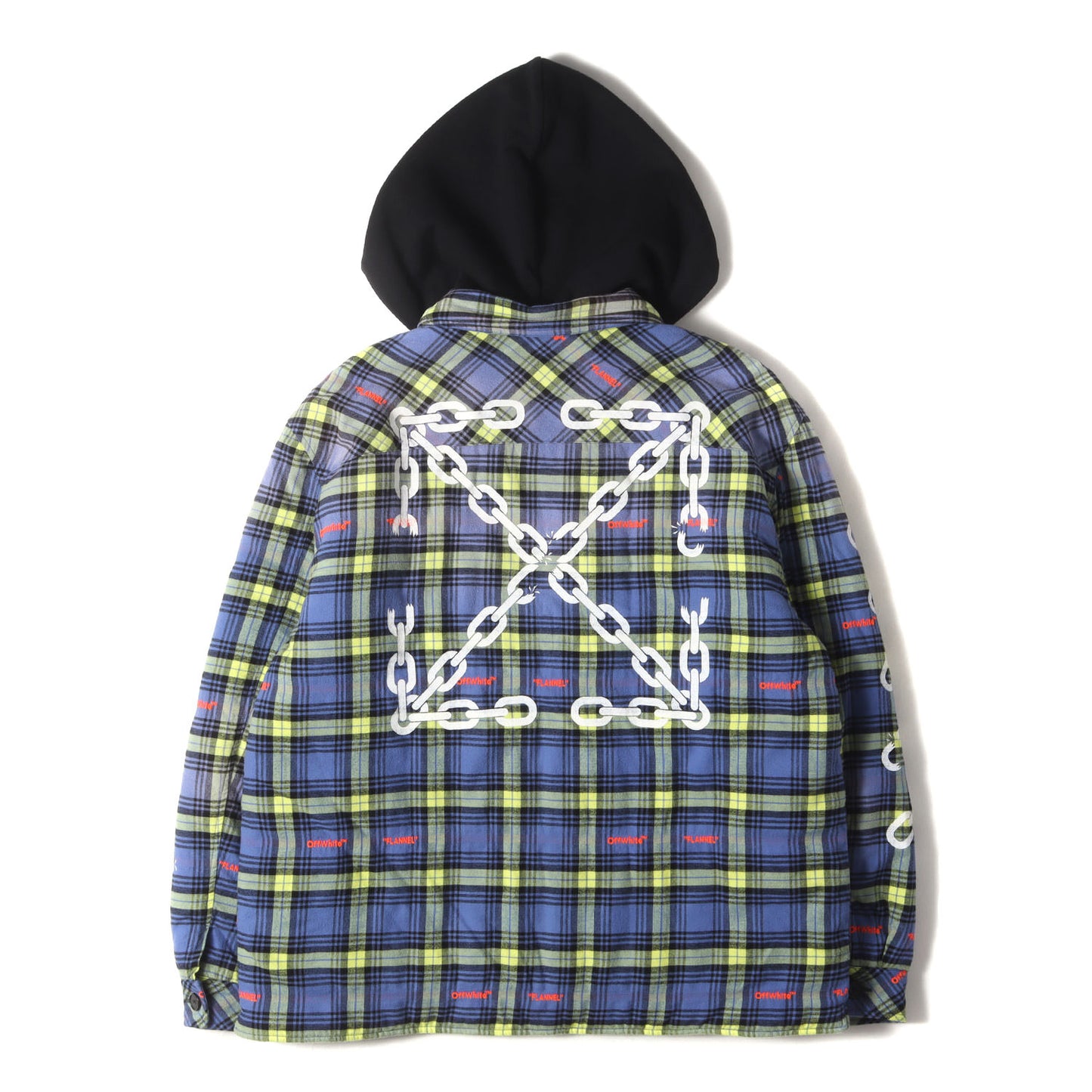 22AW フード付き 裏地キルティング チェックネル シャツジャケット