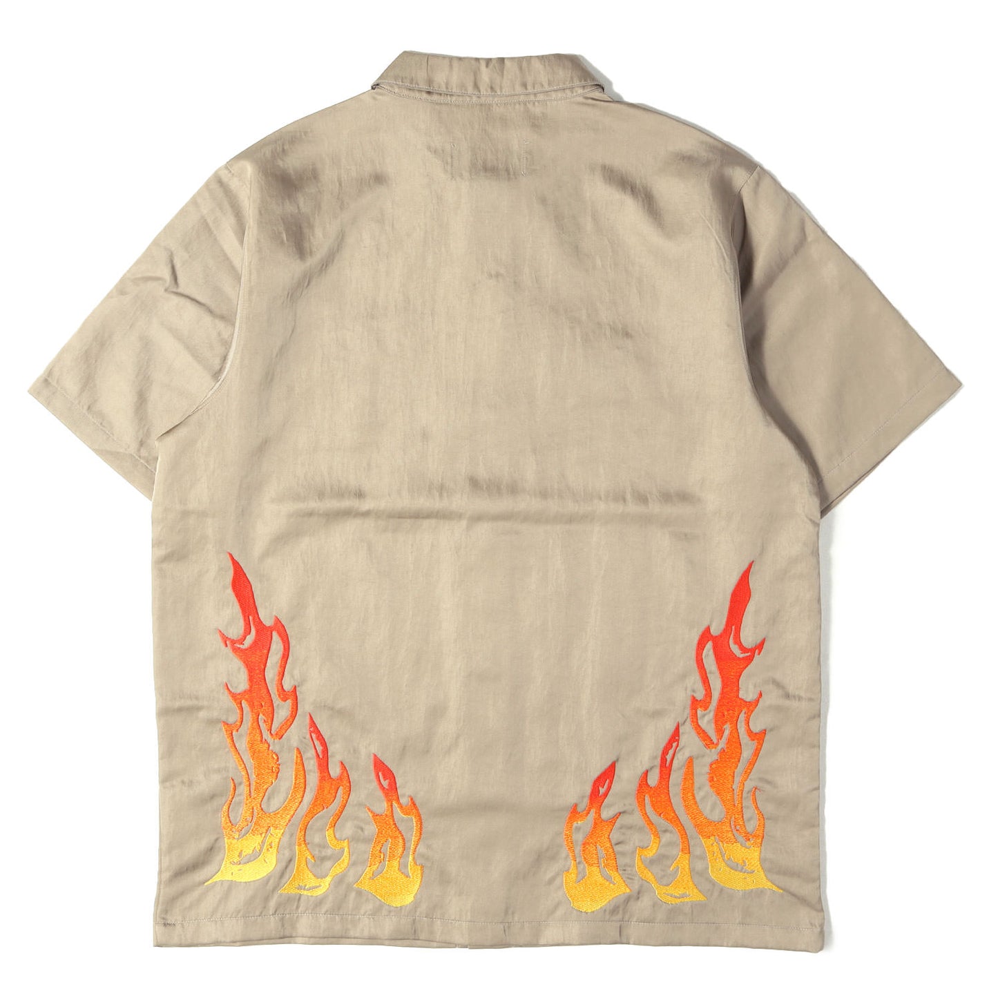 21SS ×TRAVIS SCOTT Cactus Jack JORDAN フレイム刺繍 ナイロン 半袖シャツ(AS M J TS BTN DWN TOP)