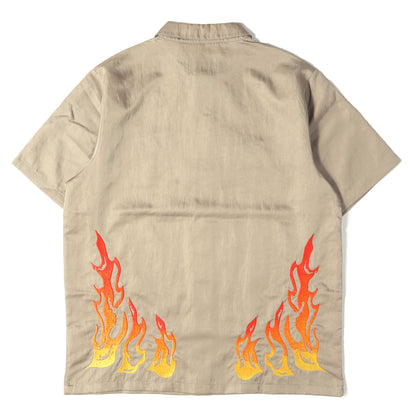 21SS ×TRAVIS SCOTT Cactus Jack JORDAN フレイム刺繍 ナイロン 半袖シャツ(AS M J TS BTN DWN TOP)