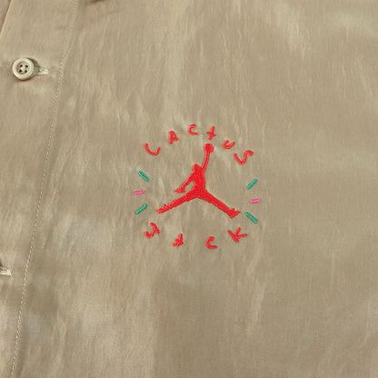 21SS ×TRAVIS SCOTT Cactus Jack JORDAN フレイム刺繍 ナイロン 半袖シャツ(AS M J TS BTN DWN TOP)