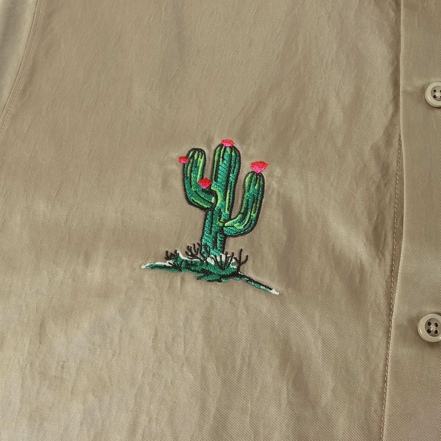 21SS ×TRAVIS SCOTT Cactus Jack JORDAN フレイム刺繍 ナイロン 半袖シャツ(AS M J TS BTN DWN TOP)
