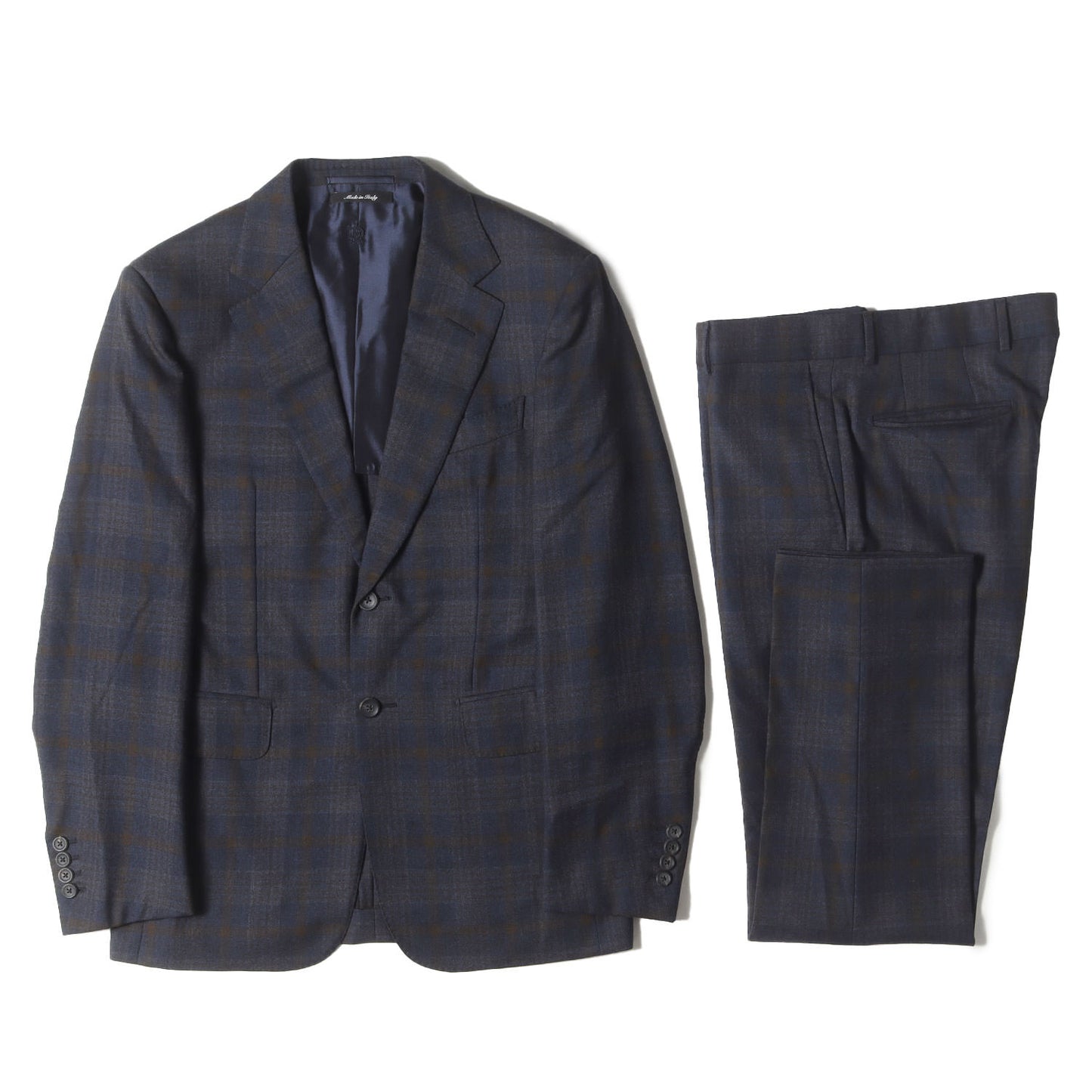 近年モデル チェックウール テーラードジャケット / スラックスパンツ スーツ(KENSINGTON)
