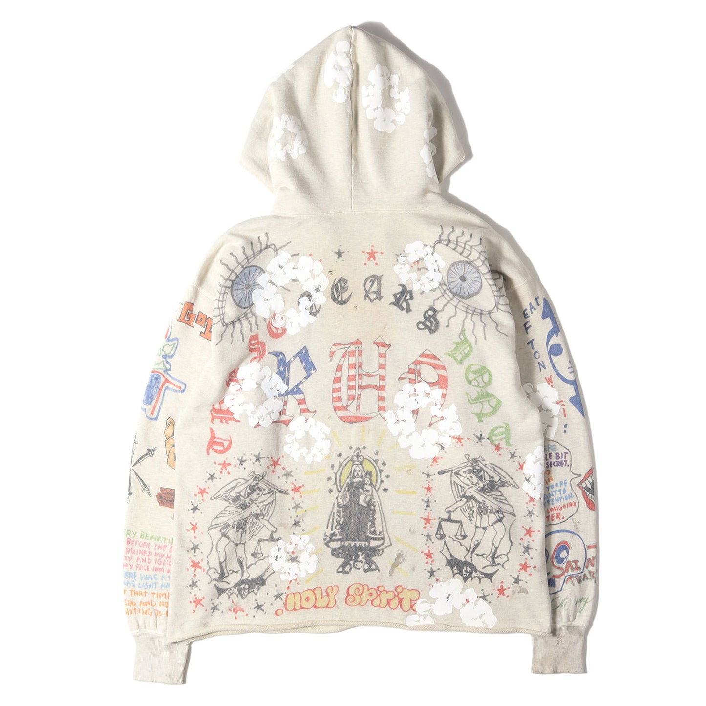 22SS ×DENIM TEARS ヴィンテージ加工 スウェットパーカー(HOODIE / GREENAFFITTI)