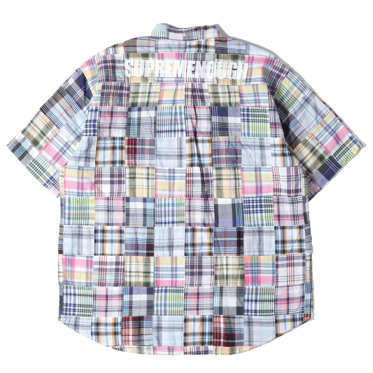 25SS ×GOODENOUGH 背ロゴ パッチワーク マドラスチェック 半袖シャツ(Patchwork Madras S/S Shirt)