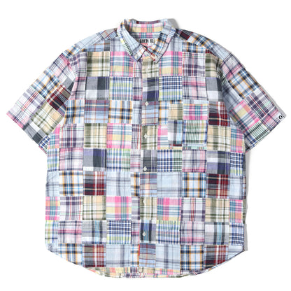 25SS ×GOODENOUGH 背ロゴ パッチワーク マドラスチェック 半袖シャツ(Patchwork Madras S/S Shirt)