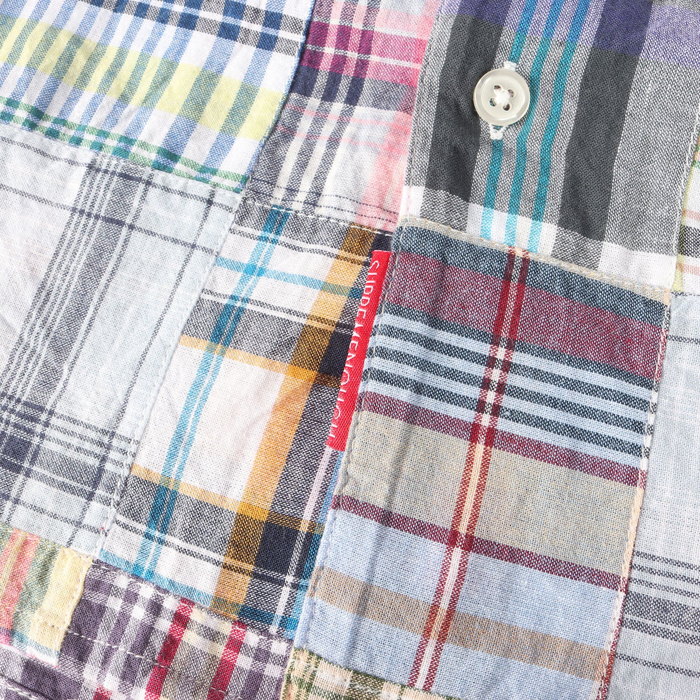 25SS ×GOODENOUGH 背ロゴ パッチワーク マドラスチェック 半袖シャツ(Patchwork Madras S/S Shirt)