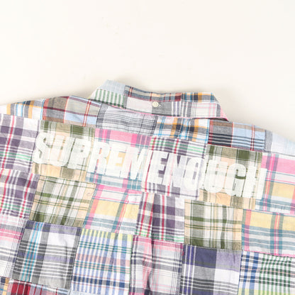 25SS ×GOODENOUGH 背ロゴ パッチワーク マドラスチェック 半袖シャツ(Patchwork Madras S/S Shirt)