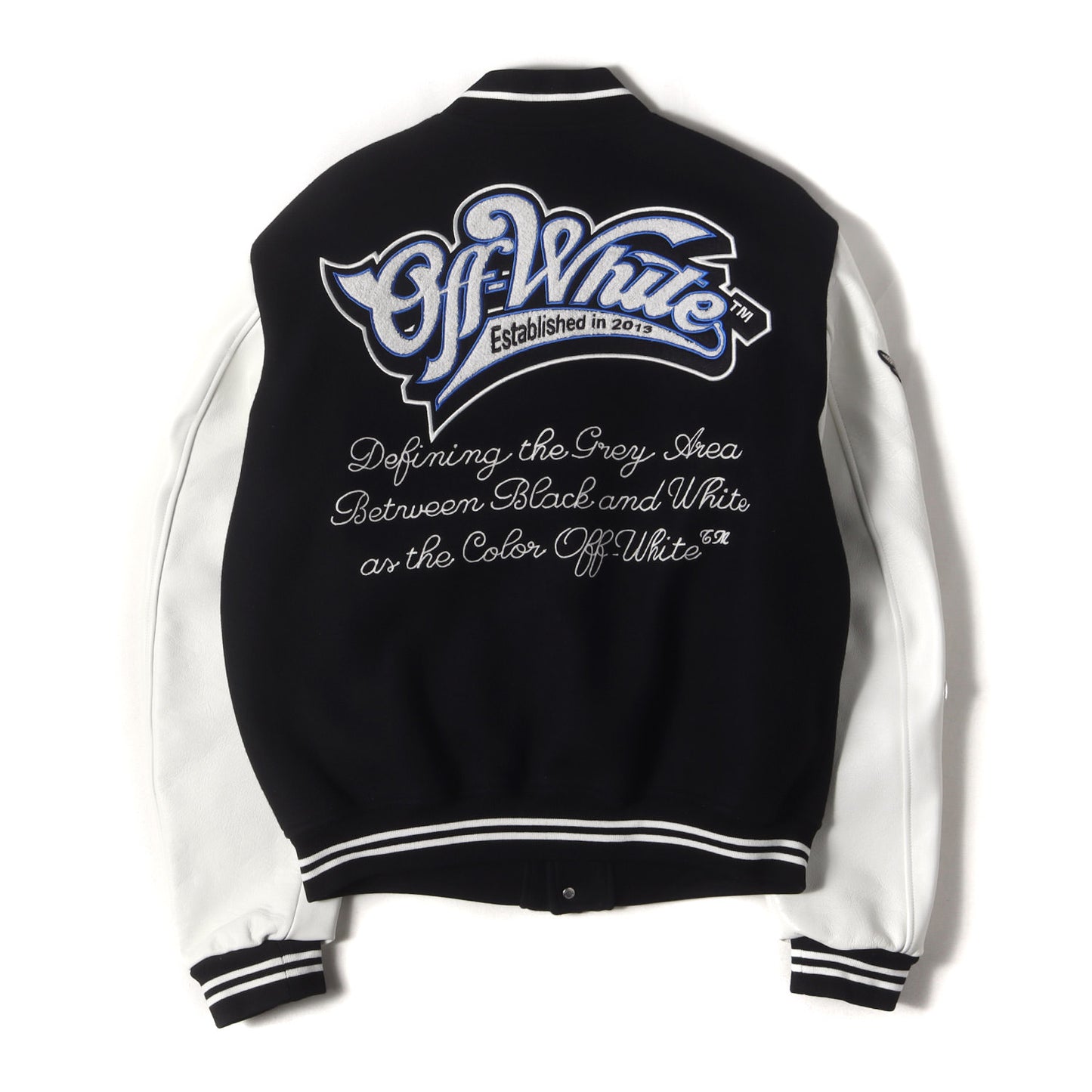 23AW ワッペンロゴ 袖レザー メルトン スタジャン(Logic Bomber Jacket)