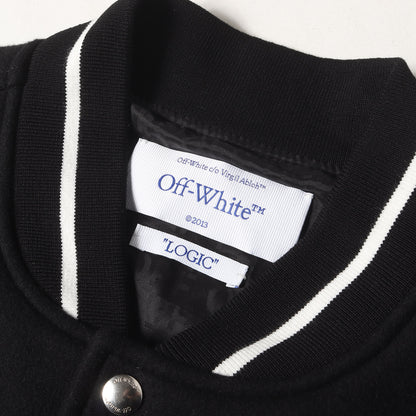 23AW ワッペンロゴ 袖レザー メルトン スタジャン(Logic Bomber Jacket)