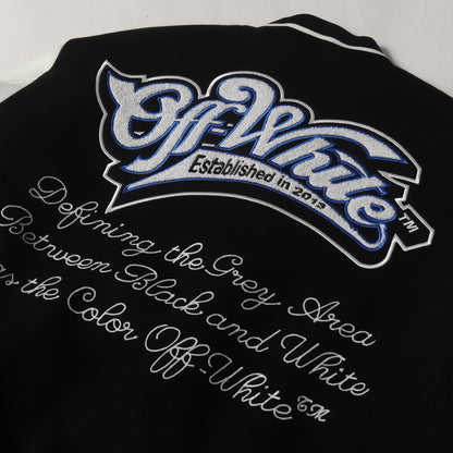 23AW ワッペンロゴ 袖レザー メルトン スタジャン(Logic Bomber Jacket)