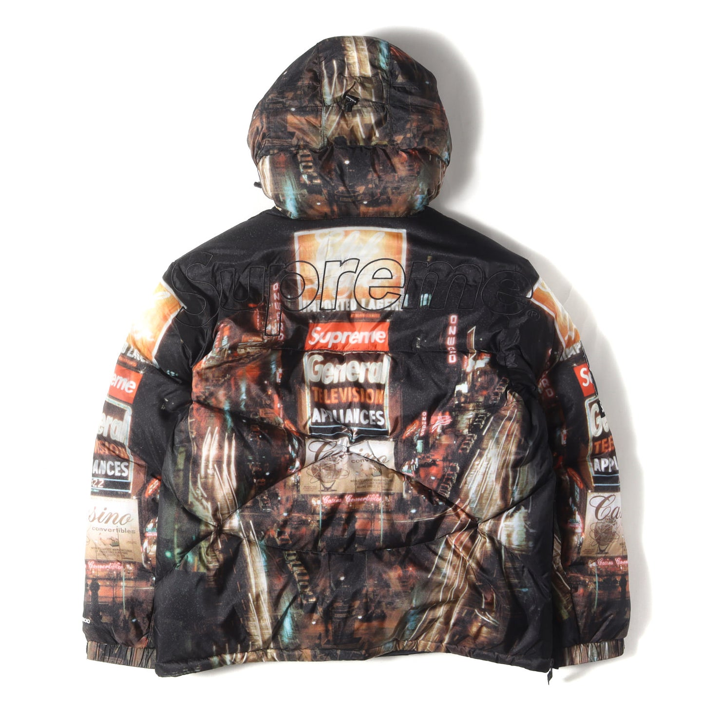22AW ×THE NORTH FACE タイムズスクエア柄 ハーフジップ プルオーバー ダウンジャケット(800-Fill Half Zip Hooded Pullover)