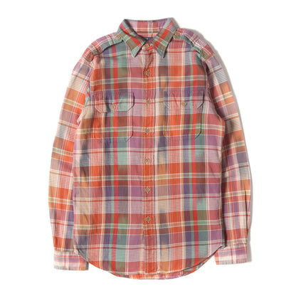 エポレット付き チェック フランネルシャツ