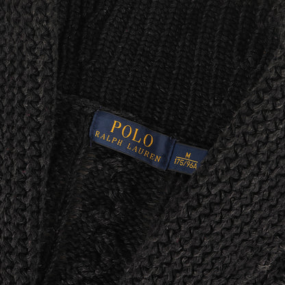 [現行モデル] USED加工 ブラックインディゴ ローゲージ コットンニット カーディガン