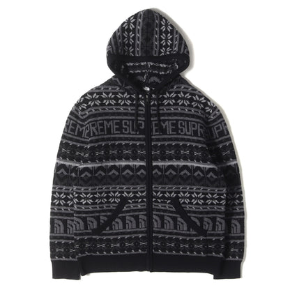 22AW ×THE NORTH FACE ノルディック柄 ジップ ウールニット セーター(Zip Up Hooded Sweater)