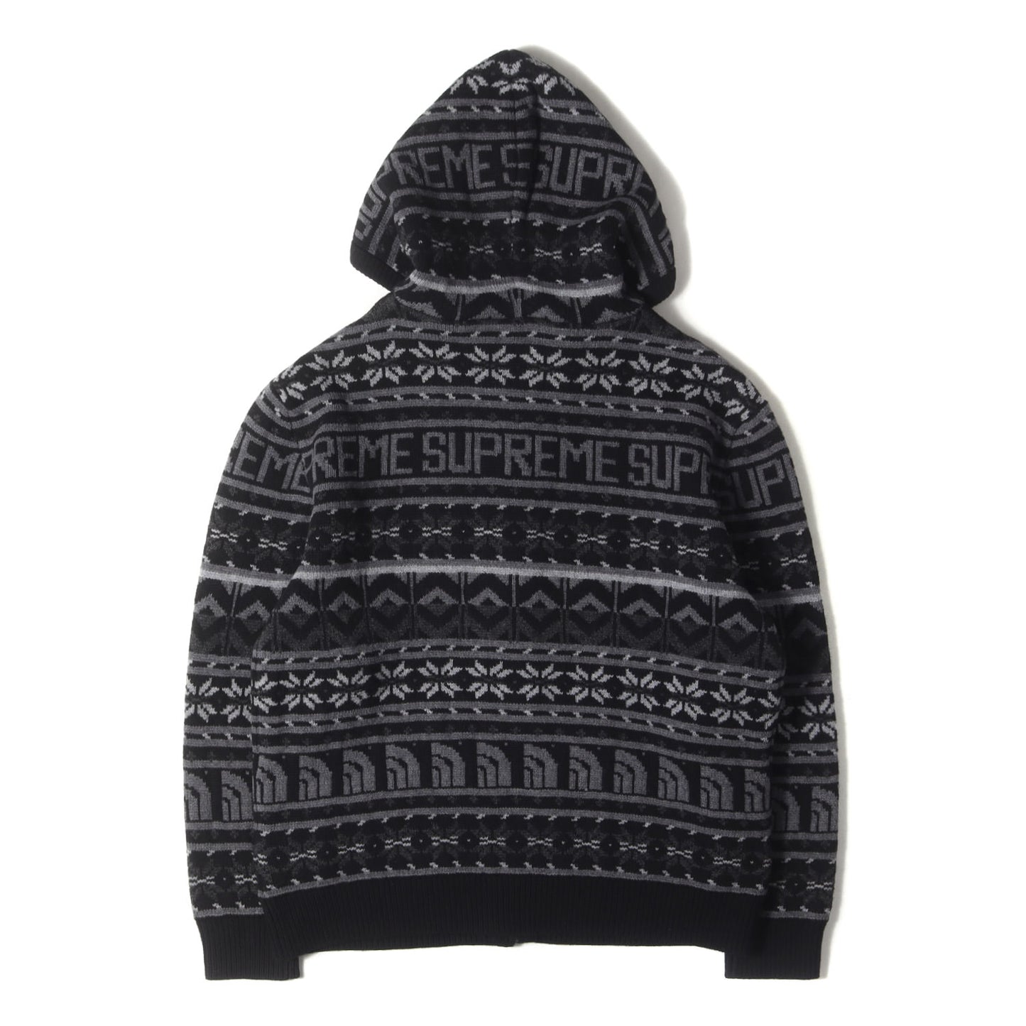 22AW ×THE NORTH FACE ノルディック柄 ジップ ウールニット セーター(Zip Up Hooded Sweater)