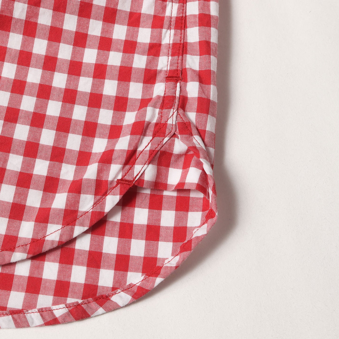 ワンポイント刺繍 ギンガムチェック ボタンダウンシャツ