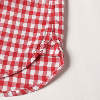 ワンポイント刺繍 ギンガムチェック ボタンダウンシャツ