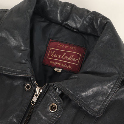 90s レザー 中綿 フルジップ ジャケット Lees Leather