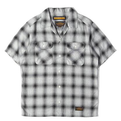 オンブレチェック オープンカラー 半袖シャツ(B&C / R-SHIRTS. SS)