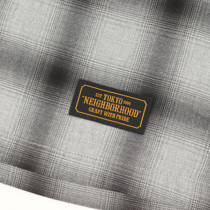 オンブレチェック オープンカラー 半袖シャツ(B&C / R-SHIRTS. SS)