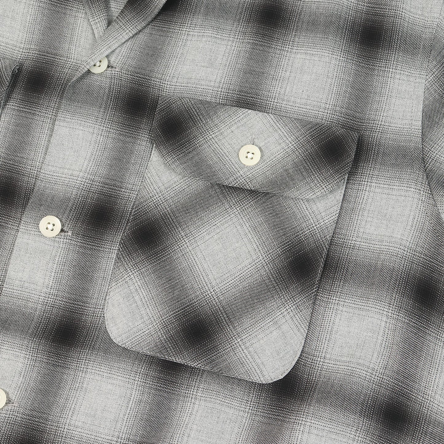 オンブレチェック オープンカラー 半袖シャツ(B&C / R-SHIRTS. SS)