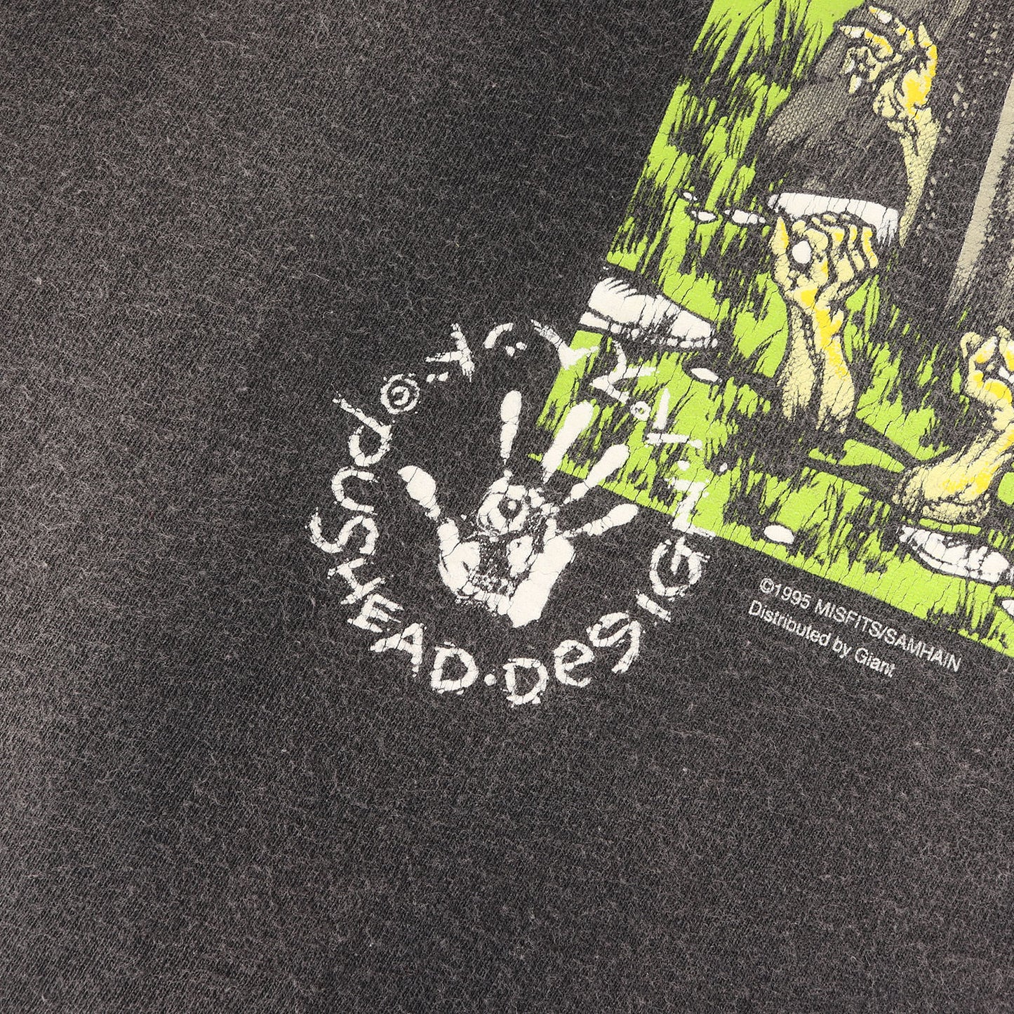 [GOODフェード] 90s The Misfits Pushead ミスフィッツ パスヘッド Tシャツ / USA製 giant