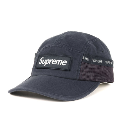 23AW ウォッシュ加工 メッシュポケット付き BOXロゴ キャンプキャップ(Mesh Pocket Camp Cap)