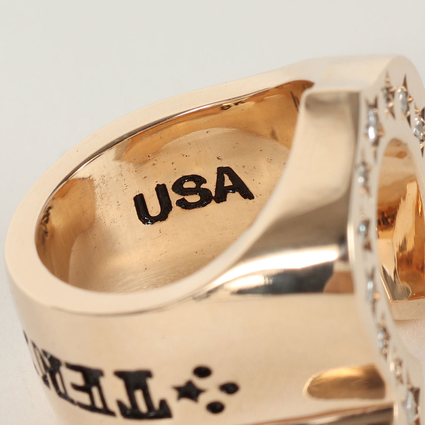 8K ゴールド ダイヤ ホースシュー リング(H.S RING CHICK SIZE GOLD/STONE)