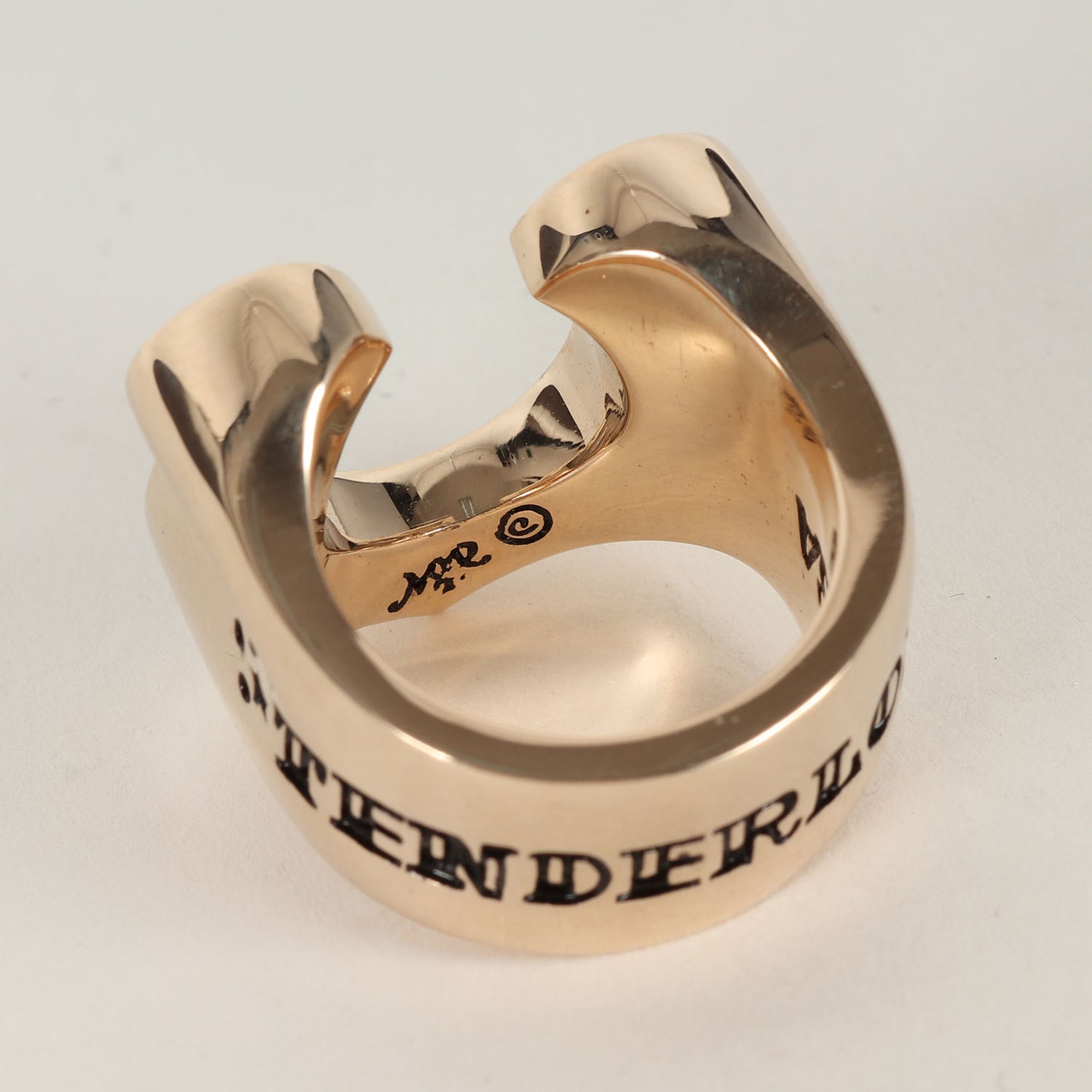 8K ゴールド ダイヤ ホースシュー リング(H.S RING CHICK SIZE GOLD/STONE)