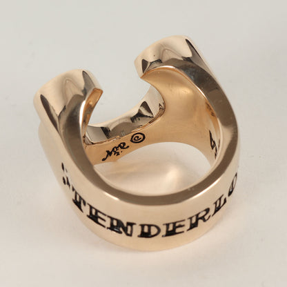 8K ゴールド ダイヤ ホースシュー リング(H.S RING CHICK SIZE GOLD/STONE)