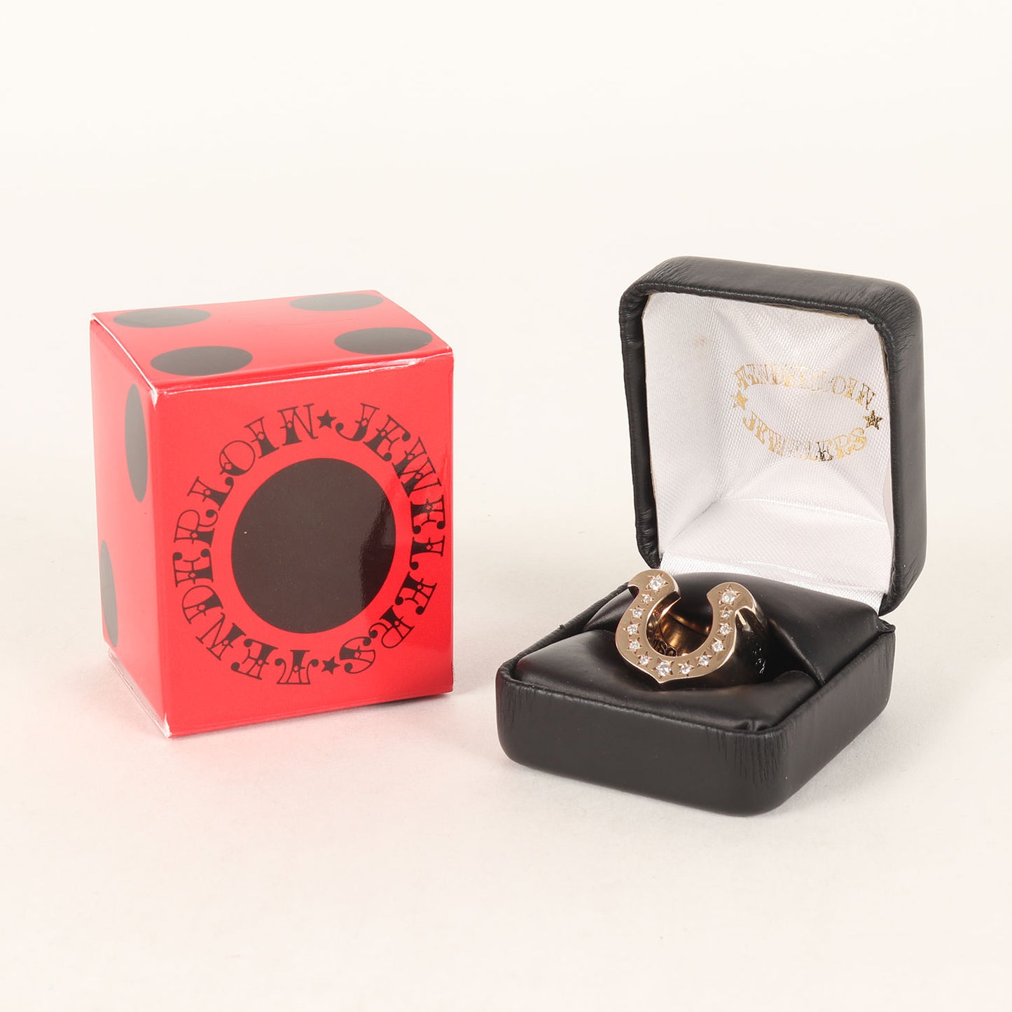 8K ゴールド ダイヤ ホースシュー リング(H.S RING CHICK SIZE GOLD/STONE)