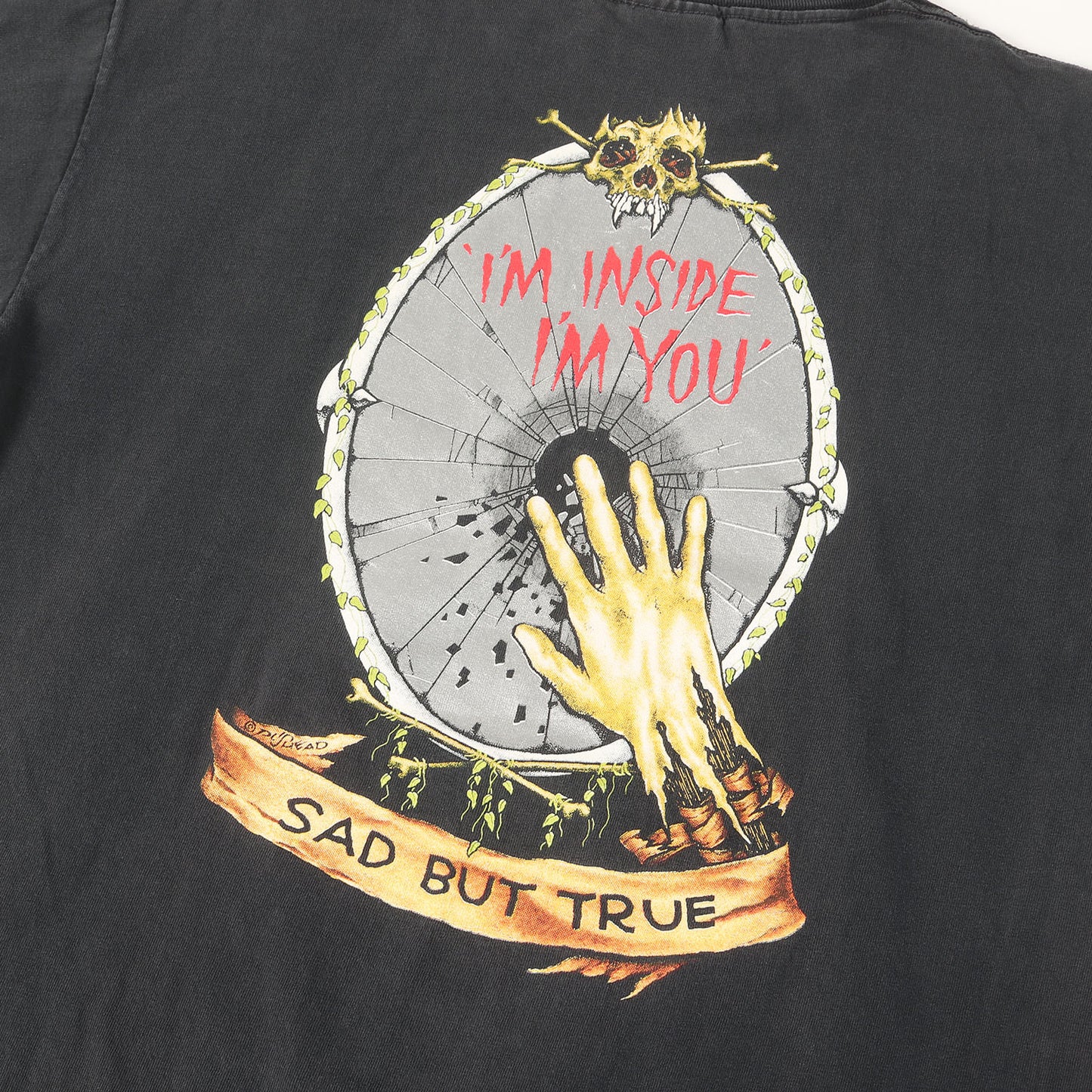 [GOODフェード] 90s Metallica Pushead Sad but True パスヘッド スカル Tシャツ / USA製 BROCKUM