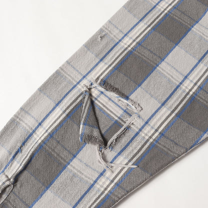 22AW ×SHERMER ACADEMY ダメージ加工 オーバサイズ フランネルシャツ(FRANNEL SHIRT)