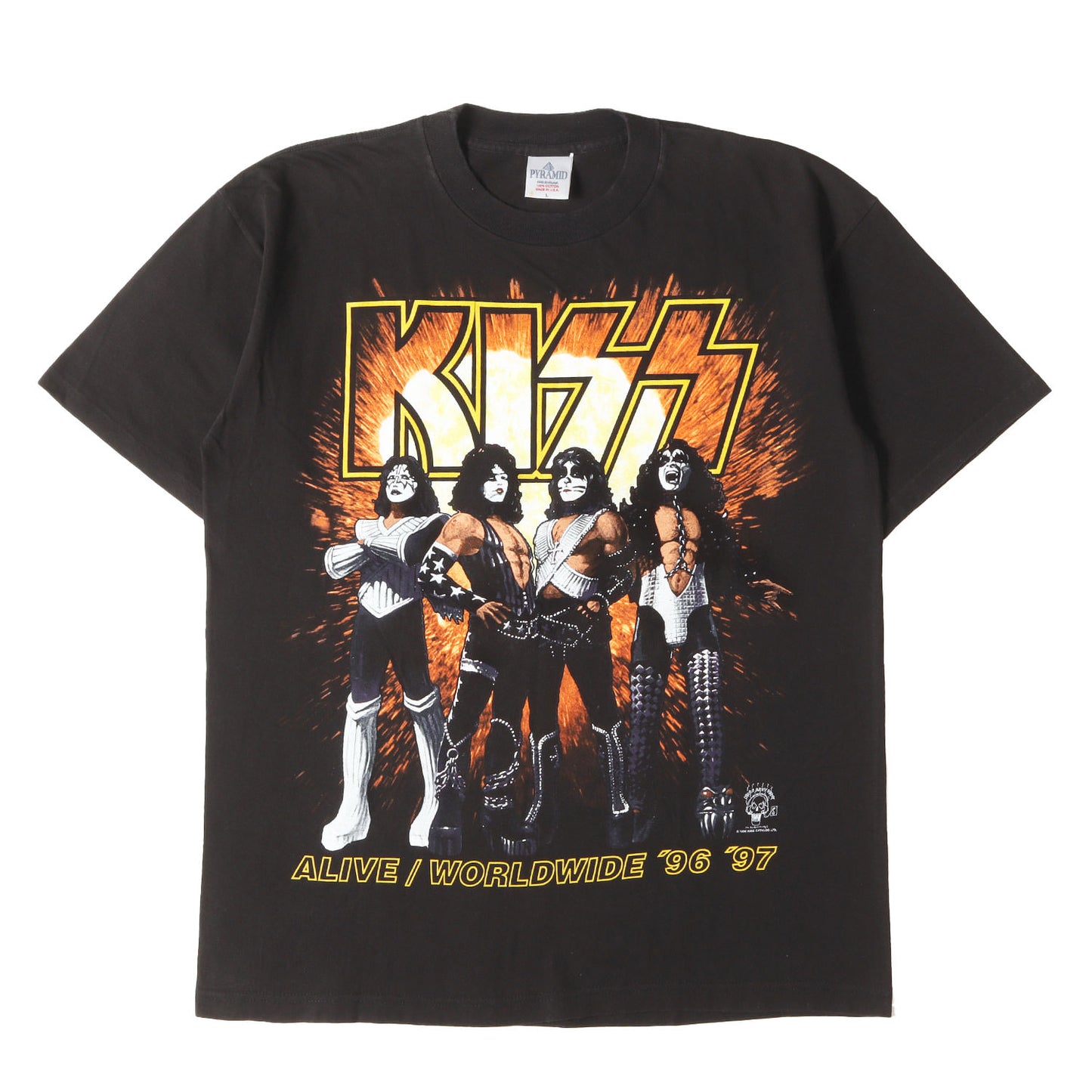 90s KISS ALIVE WORLDWIDE TOUR 96-97 大阪会場 キッス Tシャツ / USA製 PYRAMID