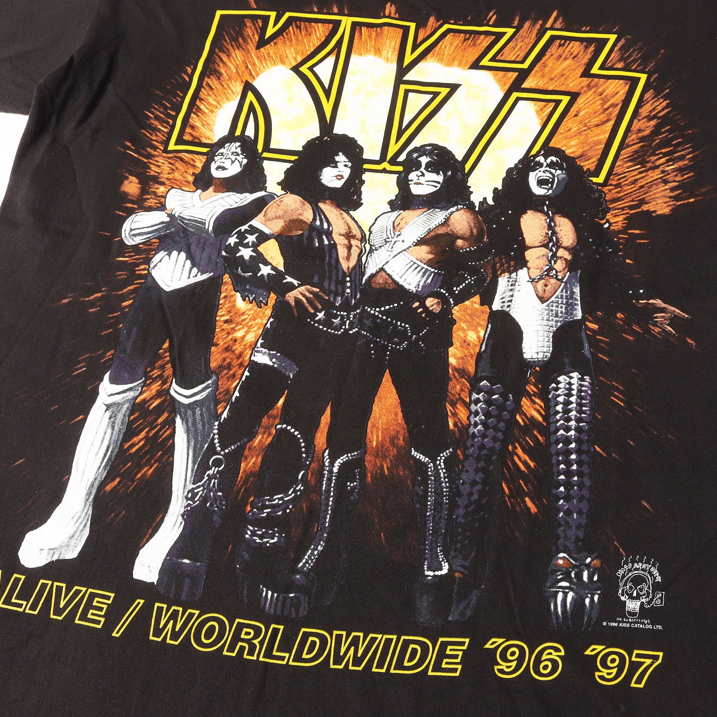 90s KISS ALIVE WORLDWIDE TOUR 96-97 大阪会場 キッス Tシャツ / USA製 PYRAMID