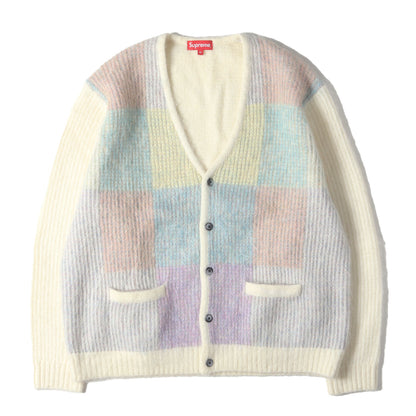 22SS ブラッシュド グリッド モヘヤニット カーディガン(Brushed Grid Cardigan)
